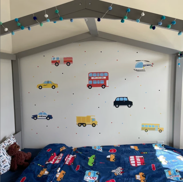 City Transportation Vehicles - Fabric Nursery Wall Art Decals