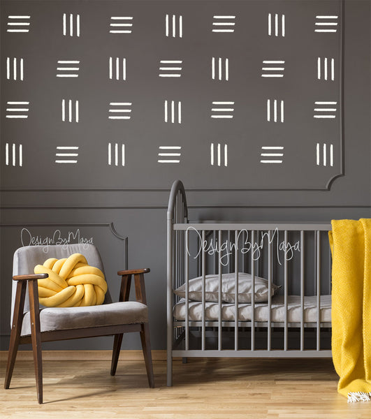 Lines Stripes Decals - Fabric Nursery Wall Art Decals