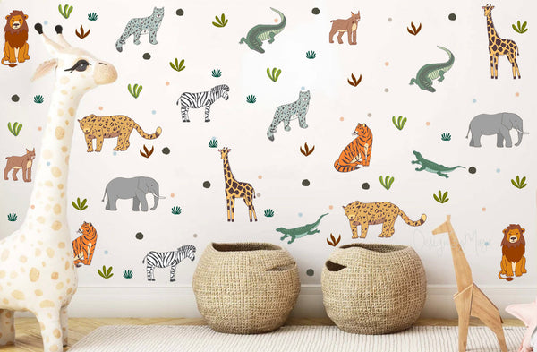 Cats & Dogs decals - Fabric Nursery Wall Art Decals