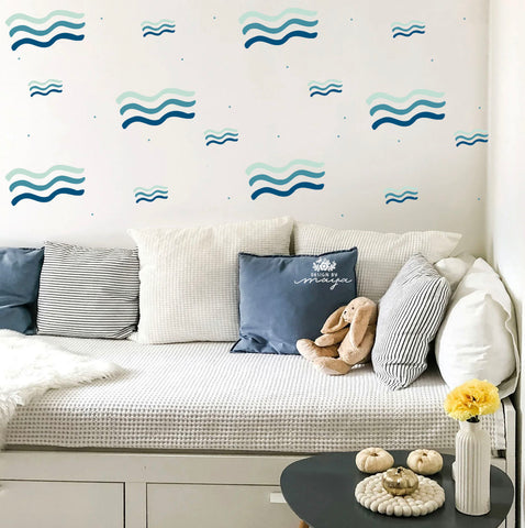 Ocean/Sea Waves - Fabric Nursery Wall Art Decals