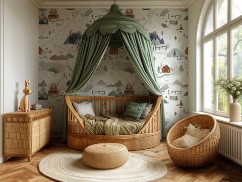 Camping Wallpaper - Nursery Wall Decor Wallpapers