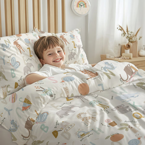 Vintage Alphabet drawing Duvet Cover or Comforter