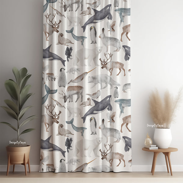 Alphabet baby animals curtain - kids room curtain