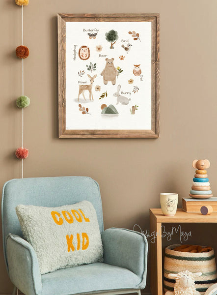 Woodland Animals Prints - Luster Paper Nursery Wall Art Prints