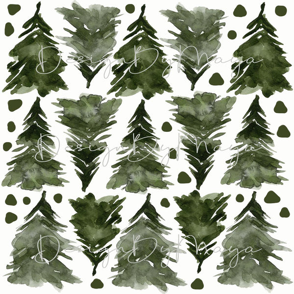 Woodland Pine Trees - Fabric Nursery Wall Art Decals