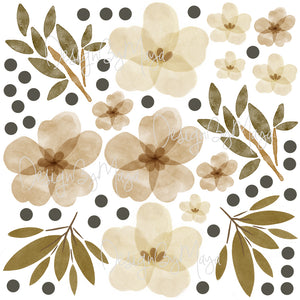 Vintage Retro decor of the 70's - Fabric Nursery Wall Art Decals