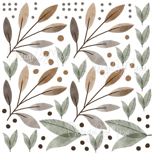 Boho Leaves & Foliage wall decals - Fabric Nursery Wall Art Decals
