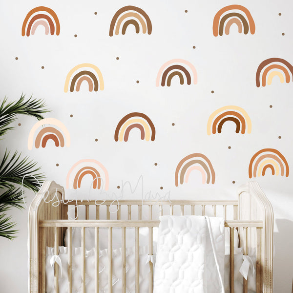 Earth Toned Rainbows - Fabric Nursery Wall Art Decals