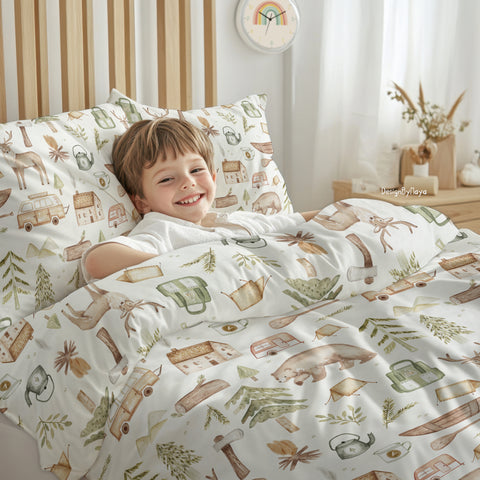 Vintage Camping Duvet Cover or Comforter