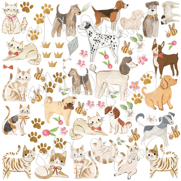 Cats decals - Fabric Nursery Wall Art Decals