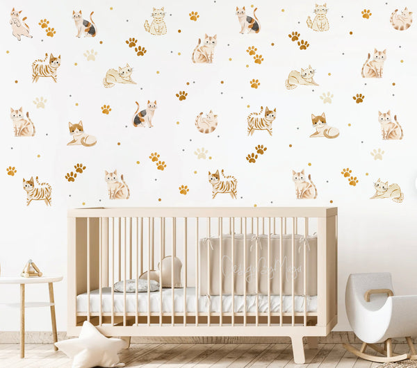 Cats decals - Fabric Nursery Wall Art Decals