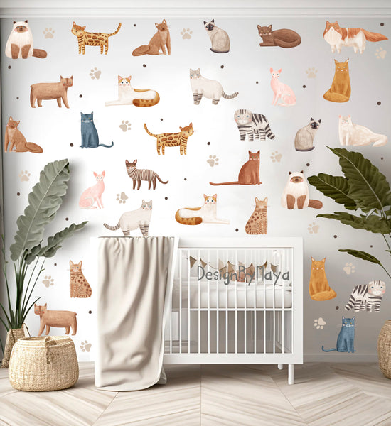 Cats & Dogs decals - Fabric Nursery Wall Art Decals