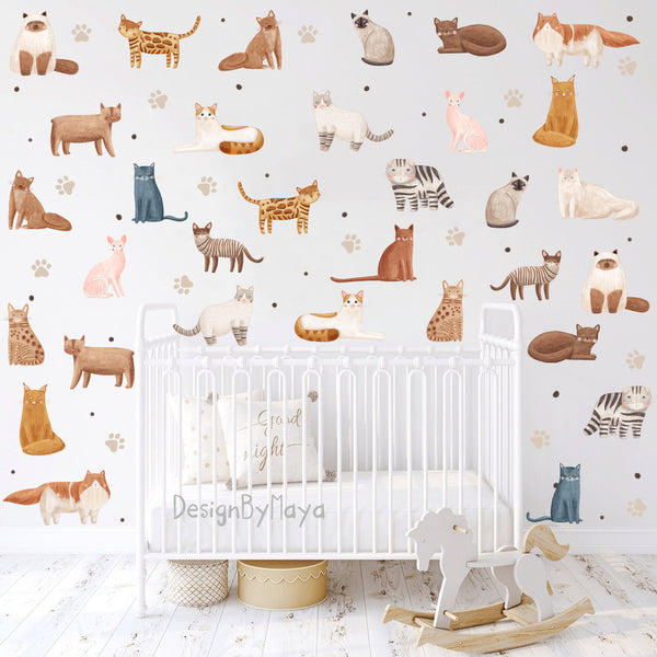 Cats & Dogs decals - Fabric Nursery Wall Art Decals