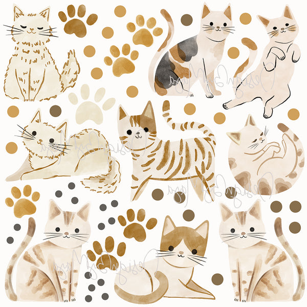 Cats & Dogs decals - Fabric Nursery Wall Art Decals