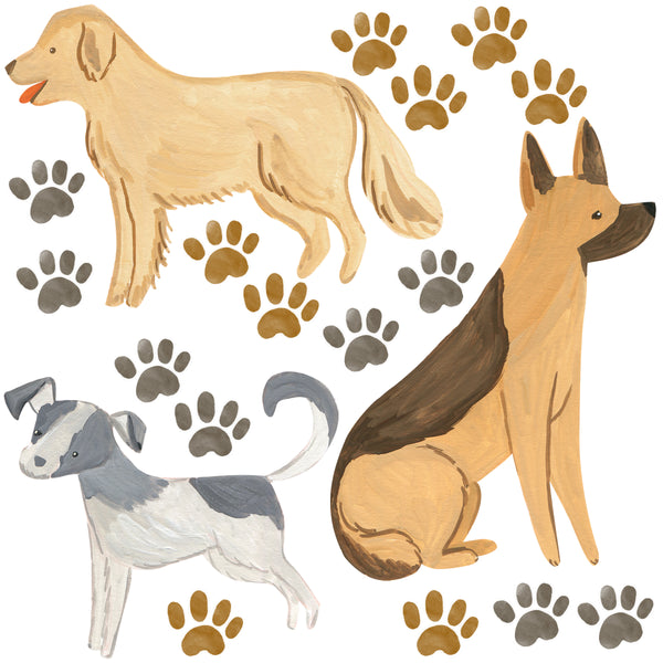 Dogs wall decals - Fabric Nursery Wall Art Decals