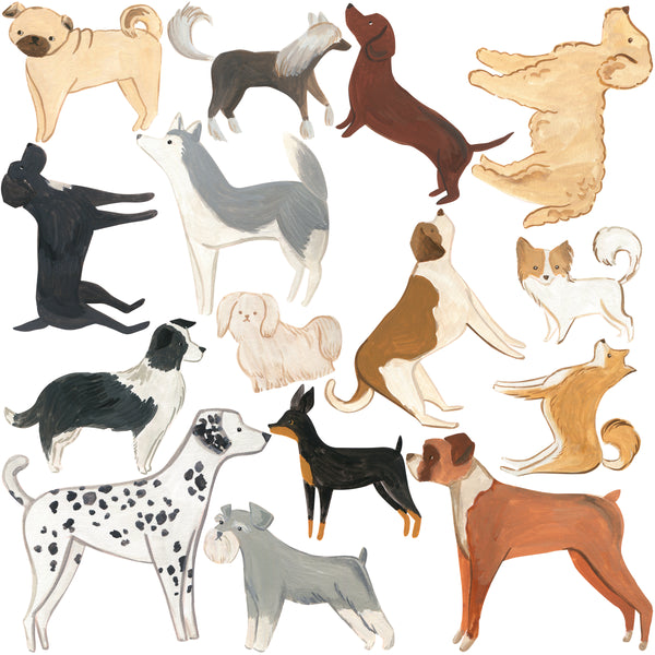 Dogs wall decals - Fabric Nursery Wall Art Decals