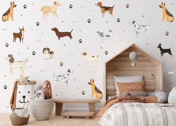 Dogs wall decals - Fabric Nursery Wall Art Decals