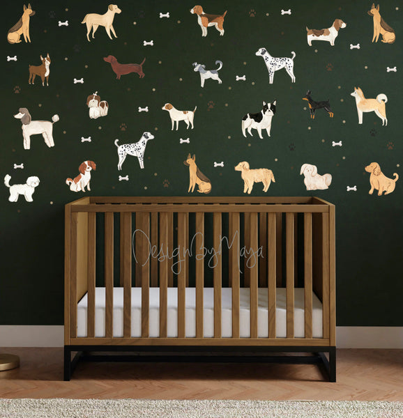 Dogs wall decals - Fabric Nursery Wall Art Decals