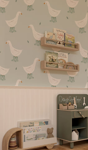 Duck in boots wallpaper - Nursery Wall Decor Wallpapers
