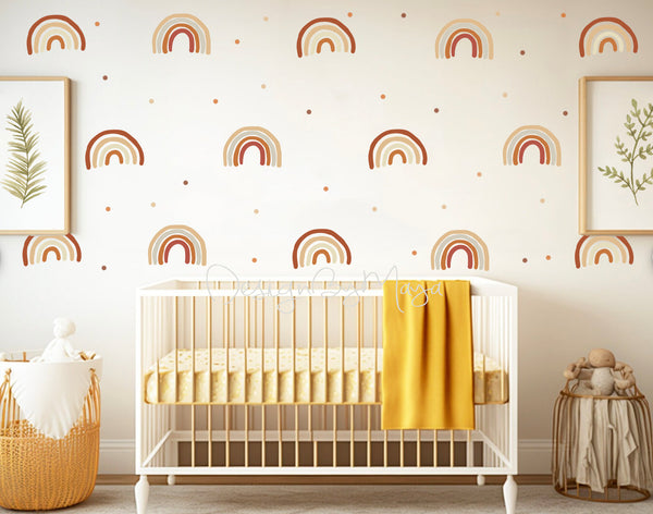 Earth Toned Rainbows - Fabric Nursery Wall Art Decals