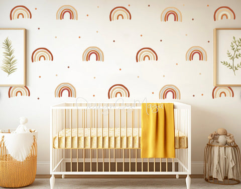 Earth Toned Rainbows - Fabric Nursery Wall Art Decals