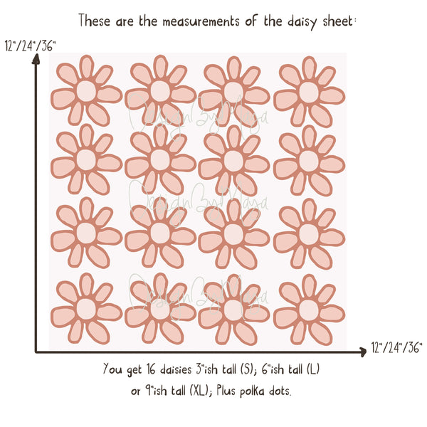 Daisy Flowers - Fabric Nursery Wall Art Decals