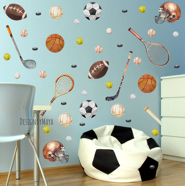 Sport Balls decals - Fabric Nursery Wall Art Decals