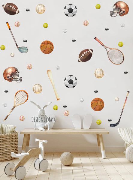 Sport Balls decals - Fabric Nursery Wall Art Decals