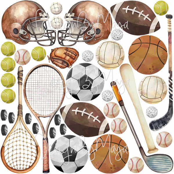 Sport Balls decals - Fabric Nursery Wall Art Decals