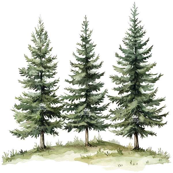 Woodland animals and Pine Trees - Fabric Nursery Wall Art Decals