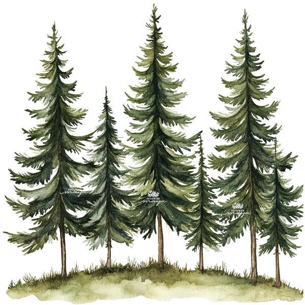 Woodland animals and Pine Trees - Fabric Nursery Wall Art Decals