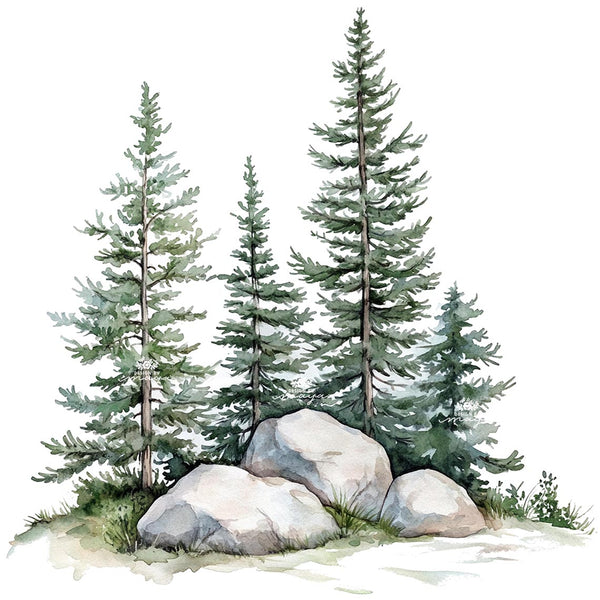 Woodland animals and Pine Trees - Fabric Nursery Wall Art Decals
