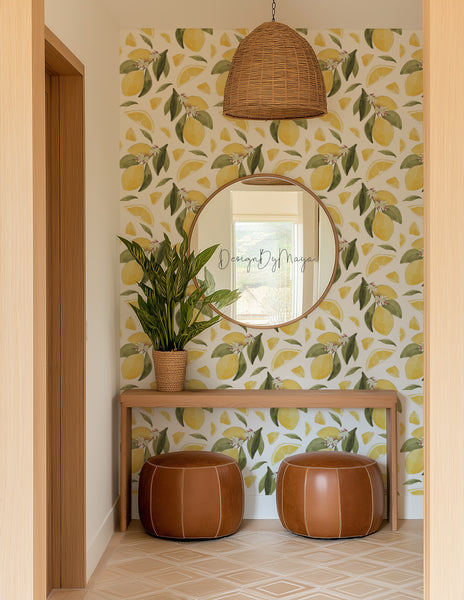 Italy Wallpaper, Citrus Lemons & Clementines wallpaper - Nursery Wall Decor Wallpapers
