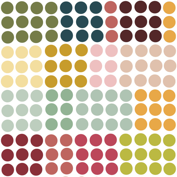 Watercolor Polka Dots - Fabric Nursery Wall Art Decals