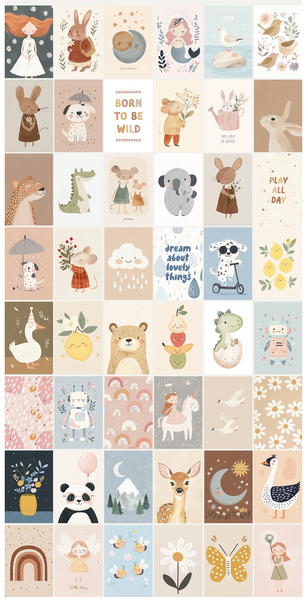 Kids Room Animals Prints - Luster Paper Nursery Wall Art Prints