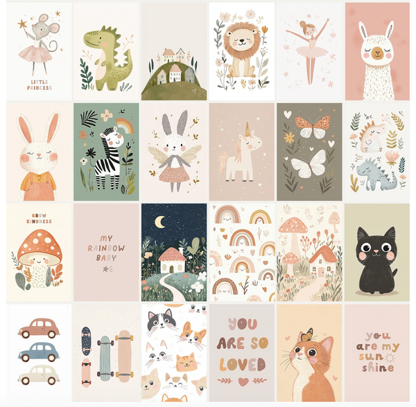 Kids Room Animals Prints - Luster Paper Nursery Wall Art Prints