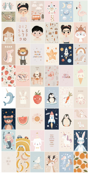 Kids Room Animals Prints - Luster Paper Nursery Wall Art Prints