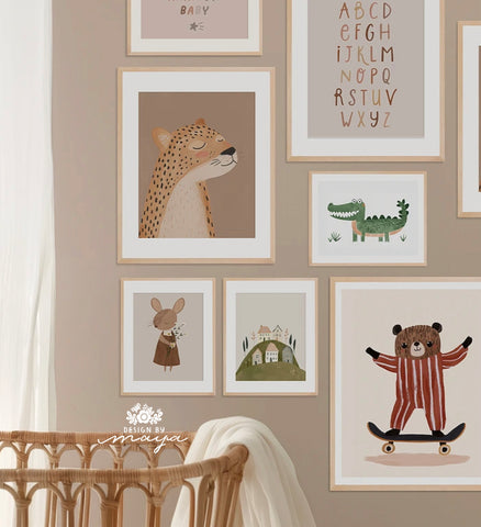 Kids Room Animals Prints - Luster Paper Nursery Wall Art Prints