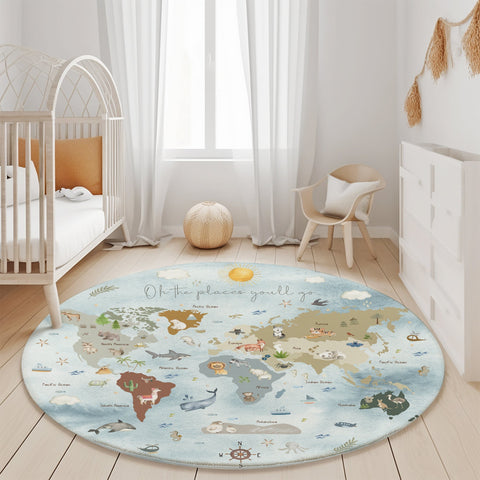 World Play Rug - Oh, the places you'll go / Adventures await / Little dreamer