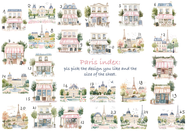 Paris Scene Decals - Fabric Nursery Wall Art Decals