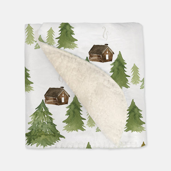 Woodland Forest Trees - Vintage Baby Blanket