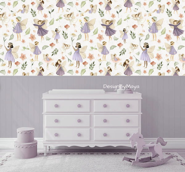 Fairy Flowers - Nursery Wall Decor Wallpapers