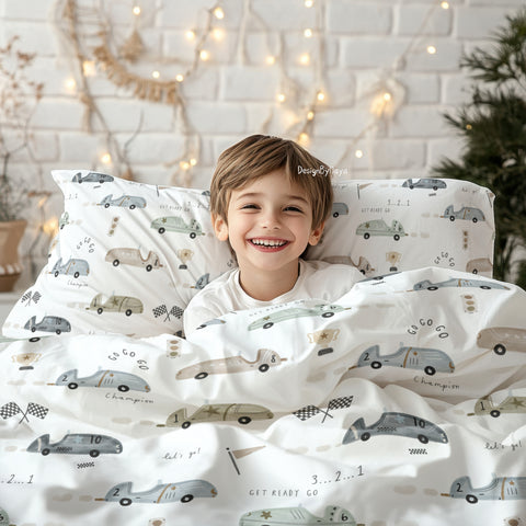 Race Cars Duvet Cover or Comforter