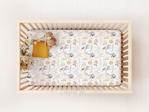Baby Safari crib sheet - Minky / Jersey Crib Sheet