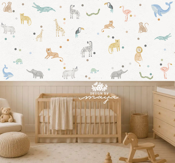 Safari Animals - Fabric Nursery Wall Art Decals