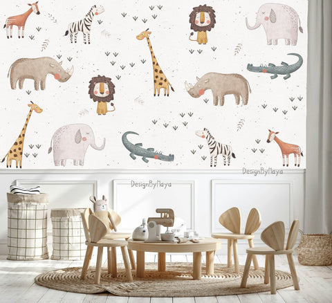 Safari Animals - Fabric Nursery Wall Art Decals