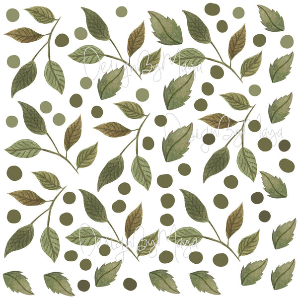 Watercolor Foliage and Leaves - Fabric Nursery Wall Art Decals