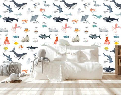 Ocean Life Wallpaper - Nursery Wall Decor Wallpapers
