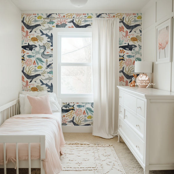 Ocean Life Wallpaper - Nursery Wall Decor Wallpapers