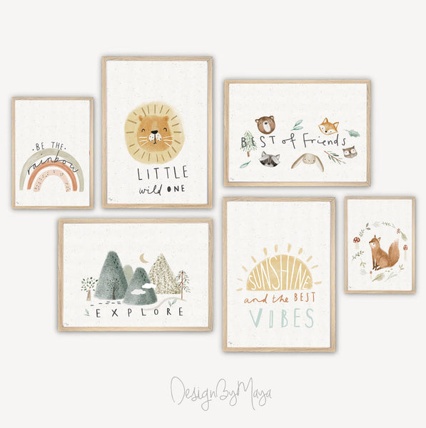Cute Lion Prints - Luster Paper Nursery Wall Art Prints